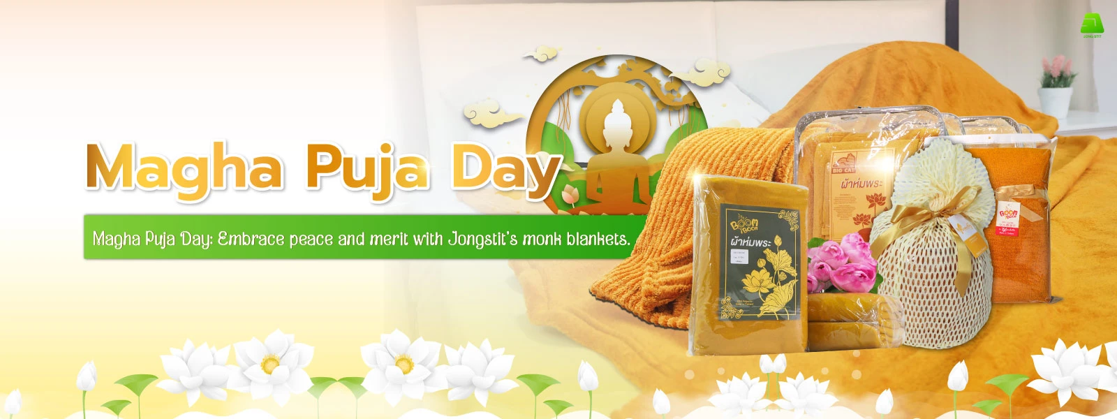 Magha Puja Day: Embrace peace and merit with Jongstit's monk blankets.