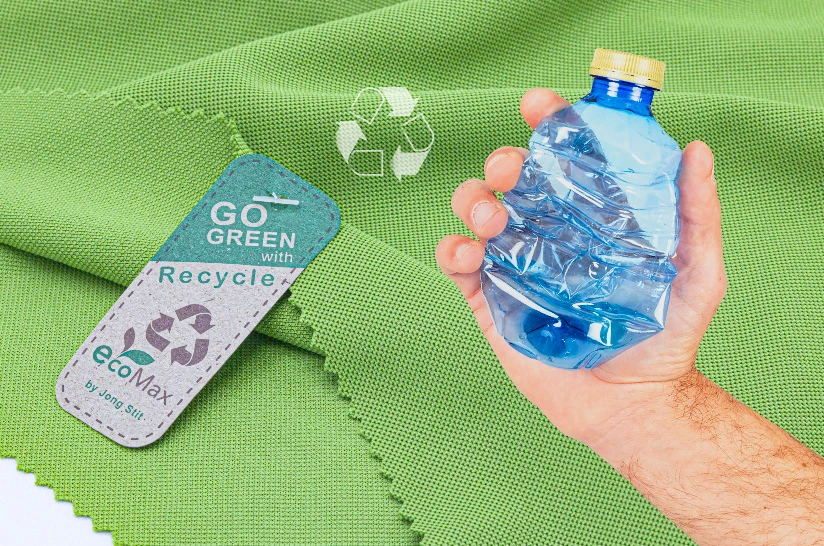Recycled polyester fabric Recycled polyester fabric made from plastic waste PET