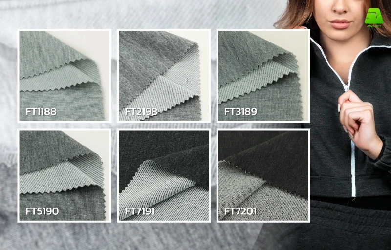 Variety of French Terry Melange Fabric French Terry Melange Fabric is perfect for casual jackets.