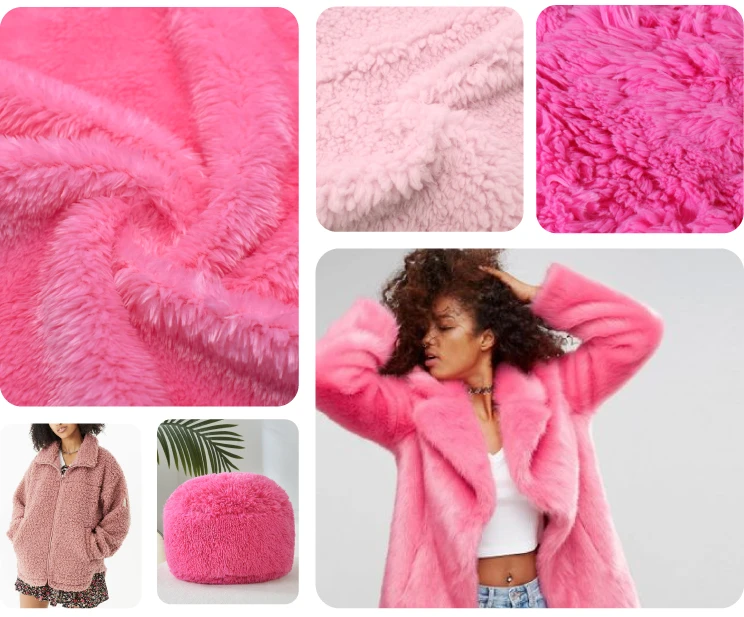 Pile Fabric - Polyester fabric has various kinds of the pile, including Poly Boa, Flannel, Sherpa or faux fur, which exactly looks like sheep fur. They are usually used in clothing and blanket products.