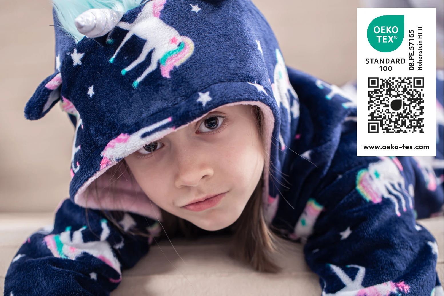 Allergy-friendly fabric polyester fabrics are certified by global textile standards, OEKO-TEX® STANDARD 100, Product Class 1