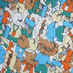 ผ้าพิมพ์อินเตอร์ล็อค Bear Bear | PI336-DP6505