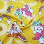 ผ้าพิมพ์อินเตอร์ล็อค ลาย Rabbit music happy | PI336-JC0443