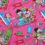 ผ้าพิมพ์อินเตอร์ล็อค ลายหมีโจรสลัด | PI336-NA1863