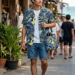 ผ้าพิมพ์อินเตอร์ล็อค ลายใบไม้ซัมเมอร์ | PI336-NA2828