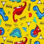 ผ้าพิมพ์อินเตอร์ล็อค ลายไดโนเสาร์ ROAR | PI336-JC0424
